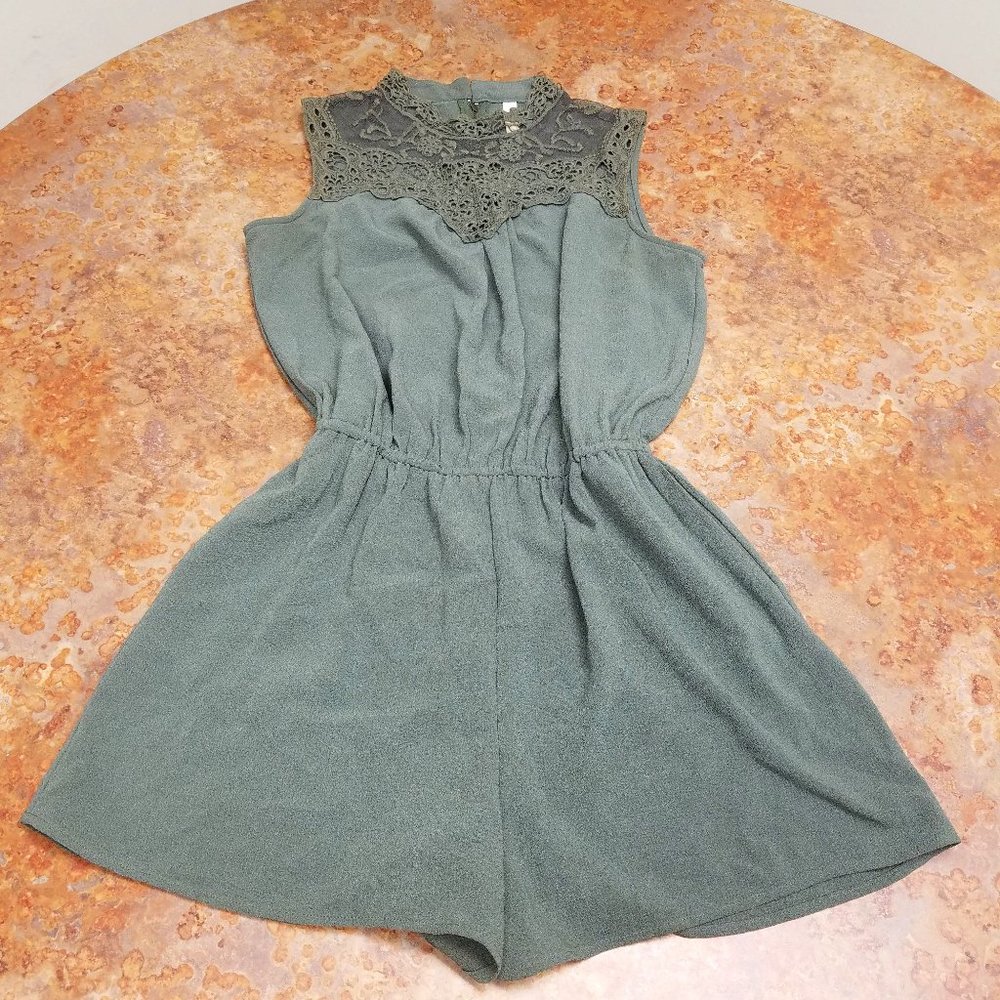 Olive Green Shorts Romper